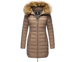 Marikoo B647 - Giacca lunga da donna, trapuntata, per inverno e mezze stagioni talpa XXL