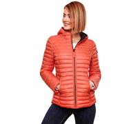 MARIKOO B857 - Giacca trapuntata da donna con cappuccio, adatta per la primavera, corallo, XL
