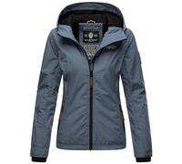 Marikoo B862 Giacca da donna primavera, leggermente foderata, con cappuccio, corta, Blu polveroso, M