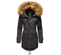 MARIKOO Caldo parka invernale da donna con pelliccia sintetica rimovibile La Viva Prc XS-XXL, grigio, M