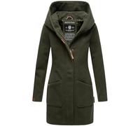Marikoo - Cappotto da donna, trench, invernale, per la mezza stagione, lungo, B819, Oliva, 4XL
