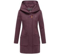 MARIKOO Cappotto di lana da donna con cappuccio Maikoo XS-5XL, Prugna polvere, XXL