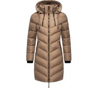 Marikoo Cappotto invernale donna Armasa trapuntato lungo con cappuccio regolabile tortora grigio XXL