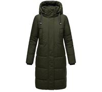 MARIKOO Cappotto invernale da donna caldo trapuntato lungo con cappuccio rimovibile Laryaa XVI S-3XL, verde oliva scuro, XXL