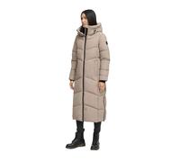 MARIKOO Cappotto invernale da donna (XS-6XL) - trapuntato con cappuccio fisso e 4 tasche - N065, grigio tortora, L
