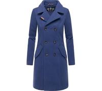 MARIKOO - Cappotto lungo da donna in effetto lana con collo rovesciato Nanakoo, XS-5XL, Blu violetto, M