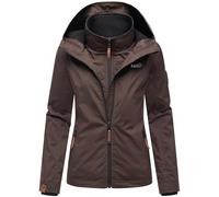 MARIKOO Giacca da donna leggermente foderata, per le mezze stagioni, con morbida fodera interna in pile e grande cappuccio, fragola, XS-XXL, Dark Choco, M
