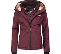 MARIKOO - Giacca da donna per le mezze stagioni, con cappuccio, colore fragola, XS-XXL, rosso vivo, XS