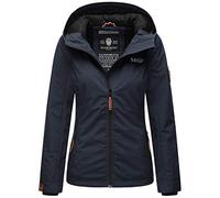 MARIKOO Giacca da donna primavera transizione leggermente foderato cappuccio corto B862, blu navy, S