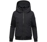 MARIKOO Giacca invernale calda da donna, impermeabile, con dettagli in maglia a coste e grande cappuccio Mooni 16 XS-XXL, Nero , L
