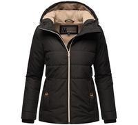 MARIKOO Giacca invernale da donna calda trapuntata con cappuccio Alemee 16 XS-3XL, Nero , XS