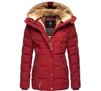 MARIKOO Giacca invernale da donna calda trapuntata con fodera interna in pelliccia sintetica Nekoo XS-3XL, rosso scuro, M