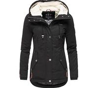 MARIKOO Giacca invernale da donna con cappuccio morbido Bikoo XS-3XL, Nero , XL