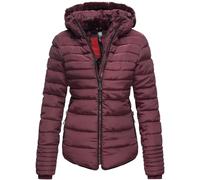 MARIKOO Giacca invernale da donna, con colletto alto, in pelliccia di orsacchiotto, foderata, B354, rosso vivo, XS