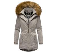 MARIKOO Giacca invernale da donna di design, in pelliccia di orsacchiotto, con calda imbottitura B825, Zinco grigio, M