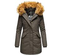 MARIKOO Giacca invernale da donna Parka Cappotto Giacca invernale con imbottitura calda Cappuccio B808, antracite., XS