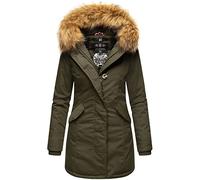 MARIKOO Giacca invernale da donna Parka Cappotto Giacca invernale con imbottitura calda Cappuccio B808, Oliva, S