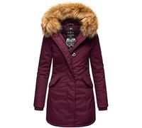 MARIKOO Giacca invernale da donna Parka Cappotto Giacca invernale con imbottitura calda Cappuccio B808, rosso vivo, S