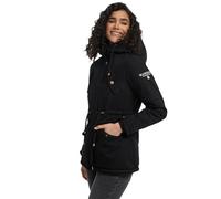 MARIKOO Giacca invernale da donna Parka giacca invernale foderata in pelliccia sintetica B376, nero-nero, M