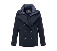 MARIKOO Giacca invernale da donna (S-3XL) - Kaban con 4 tasche, colletto alto e foderato (rimovibile), calda giacca da donna - N044, blu navy, S