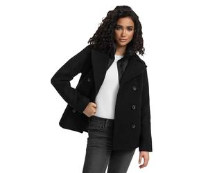 MARIKOO Giacca invernale da donna (S-3XL) - Kaban con 4 tasche, colletto alto e foderato (rimovibile), calda giacca da donna - N044, Nero , L