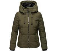MARIKOO Giacca invernale da donna trapuntata calda con cappuccio Shimoaa XVI XS-XXL, verde oliva scuro, S