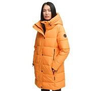 MARIKOO Giacca invernale da donna, trapuntata, trapuntata, lunga, calda, con cappuccio B987, Colore: arancione., L