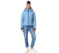 MARIKOO Giacca invernale da donna (XS-3XL), impermeabile, calda, cappuccio rimovibile, antivento, trapuntata, da donna, colletto alto, 4 tasche, cerniera allungata, Blu polvere, M
