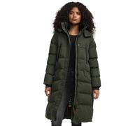 MARIKOO Giacca invernale lunga da donna calda parka trapuntata con cappuccio B890, Oliva, XS