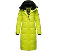 MARIKOO Giacca invernale trapuntata lunga da donna B936, Verde fluo, S