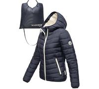 MARIKOO - Giacca leggera da donna trapuntata corta con borsa interna per il trasporto per riporla e trasportarla facilmente, taglie S-3XL, blu navy, S