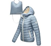 MARIKOO - Giacca leggera da donna trapuntata corta con borsa interna per il trasporto per riporla e trasportarla facilmente, taglie S-3XL, Blu polvere, XL
