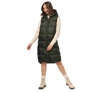 MARIKOO Gilet trapuntato lungo da donna con cappuccio caldo B967, Oliva scuro, L