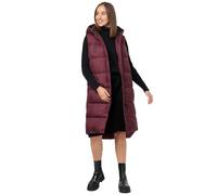 MARIKOO Gilet trapuntato lungo da donna con cappuccio caldo B967, vino, L