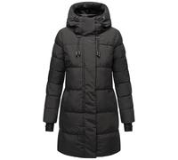 MARIKOO Kaituu XVI Giacca invernale da donna calda trapuntata lunga con cappuccio regolabile e dettagli riflettenti, Nero, XS
