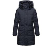 Marikoo Karumikoo XVI XS-5XL - Giacca invernale lunga da donna, trapuntata, con cappuccio, calda fino alla coscia, Navy, 5X-Large