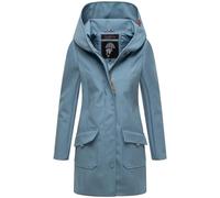 MARIKOO Mayleen - Cappotto Softshell da donna per le mezze stagioni, traspirante, con cappuccio, taglie XS-5XL, Blu polvere, XXL