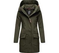 Marikoo Mayleen - Giacca lunga da donna in Softshell, cappotto, parka, impermeabile, per uso all’esterno, con cappuccio, taglie XS-3XL, Oliva, XXL