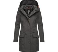 Marikoo Mayleen - Giacca lunga da donna in Softshell, cappotto, parka, impermeabile, per uso all’esterno, con cappuccio, taglie XS-3XL, grigio, L