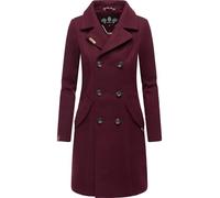 MARIKOO Nanakoo - Cappotto lungo da donna in lana con collo inverso, XS-5XL, vino, S