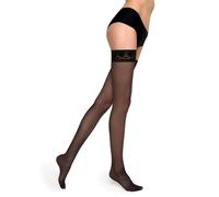 MARILYN autoreggente donna autoreggente 15 denari lycra erotica semiopaca autoportante con pizzo 7 cm nero