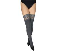 Marilyn Calze autoreggenti opache con pizzo da 9 cm, 100 denari, Grigio (Grigio), M-L