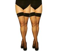 MARILYN Calze autoreggenti trasparenti, 10 denari, 2 x nero (nero), 40-42