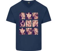 Marilyn Collage Celebrity Fashion Uomo V-Neck T-Shirt In Cotone