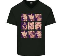 Marilyn Collage Celebrity Fashion Uomo V-Neck T-Shirt In Cotone
