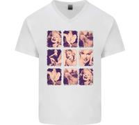 Marilyn Collage Celebrity Fashion Uomo V-Neck T-Shirt In Cotone
