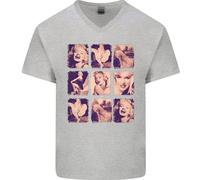 Marilyn Collage Celebrity Fashion Uomo V-Neck T-Shirt In Cotone
