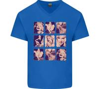 Marilyn Collage Celebrity Fashion Uomo V-Neck T-Shirt In Cotone