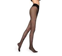 MARILYN - Collant trasparenti in lurex, con stelle e fiocchi di neve, 20 denari Nero (Black) 40/42 (M/L)