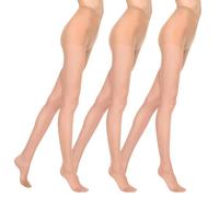 MARILYN Hsu15vi23 Collant, 15 den, 3 Visone, 42 (Pacco da 3) Donna